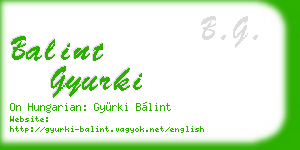 balint gyurki business card
